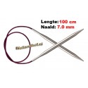 KnitPro Rondbreinaald Nova Metal 100 cm 7,0 mm - Op is OP