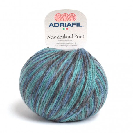 Adriafil New Zealand Print - 25 multicolour blue anthracite grey