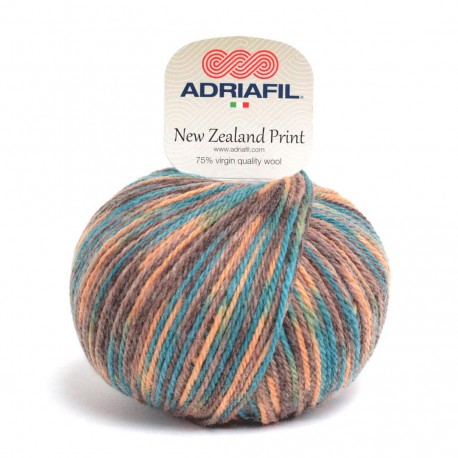 Adriafil New Zealand Print -49 multicolour yellow petrol blue