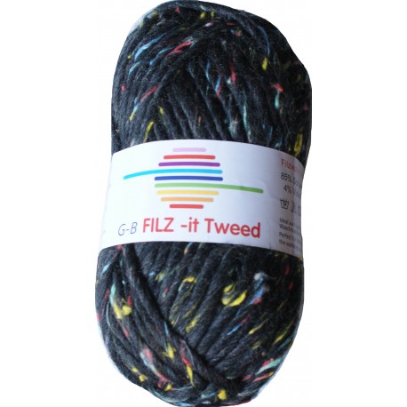 GB FILZ - it Tweed - 300 Zwart 