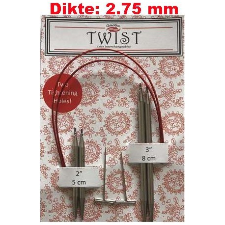 Chiaogoo Verwisselbare Naaldpunten 2.75 - Twist Short Combo