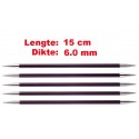 Knitpro Zing 15 cm Sokkennaalden 6.0 mm