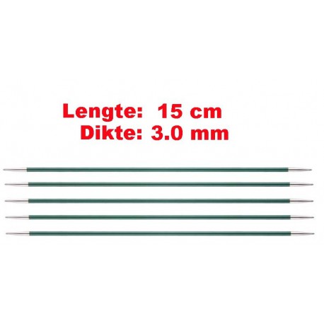 Knitpro Zing 15 cm Sokkennaalden 3.0 mm
