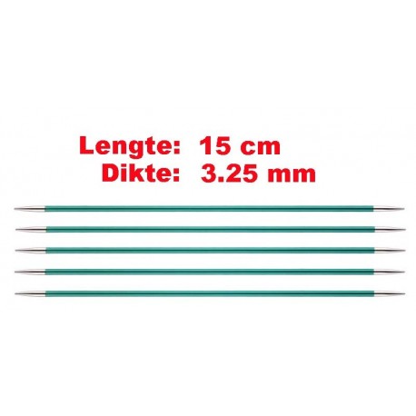 Knitpro Zing 15 cm Sokkennaalden 3.25 mm