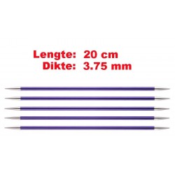 Knitpro Zing 20 cm Sokkennaalden 3.75 mm