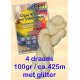 Ongeverfde Opal Sokkenwol - 4 draads met GLITTER