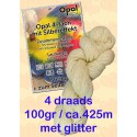 Ongeverfde Opal Sokkenwol - 4 draads met GLITTER