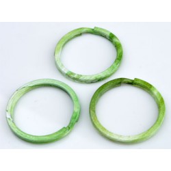 Metalen Sleutelhanger Ring - Groen-Wit