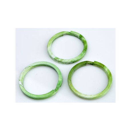 Metalen Sleutelhanger Ring - Groen-Wit