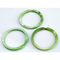 Metalen Sleutelhanger Ring - Groen-Wit
