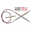 KnitPro Rondbreinaald Nova Metal 80 cm 2,00 mm - Op is OP