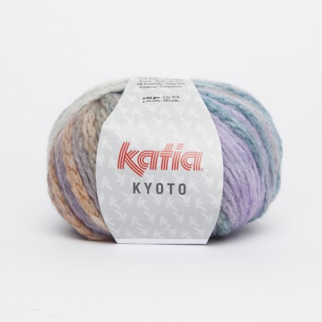 Katia Kyoto kleur 65 - Lila-Parelmoer-lichtviolet-Oranje-Blauw