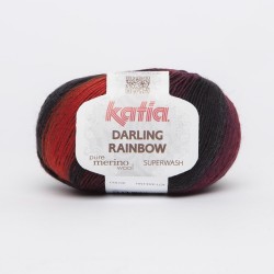 Katia Darling Rainbow kleur 302 - Rood - Zwart - Lila - OP is OP