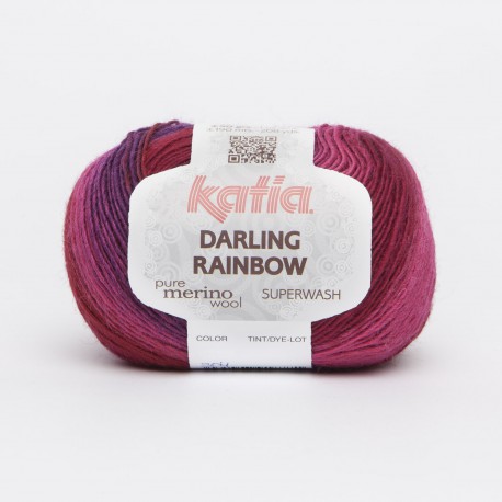 Katia Darling Rainbow kleur 304 - Lila - Bleekrood - Rood